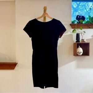 Forest green velvet draped mini dress